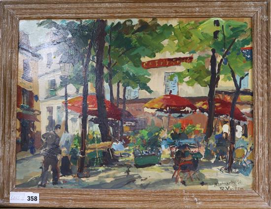 R. Vuillem, oil on card, Montmartre, signed and dated, 50 38 x 52cm